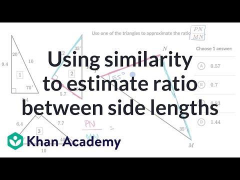 Using similarity to estimate ratio between side lengths | High school geometry | Khan Academy